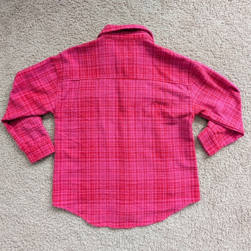 Forever 21 Vibrant Pink Plaid Oversized Faux Pearl Diamond Blazer Jacket Medium - Picture 7 of 13